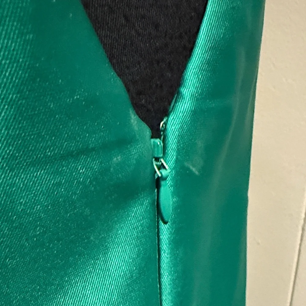 B36 Adrianna Papell Women’s Plus 16 Green Satin Sleeveless A-Line Maxi Dress - Picture 7 of 16